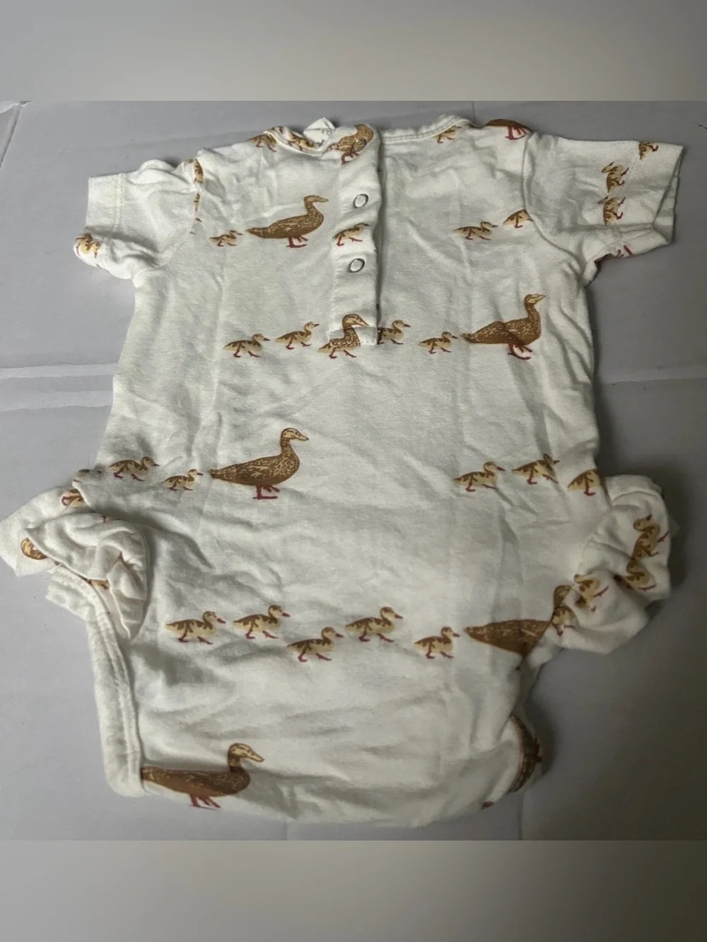 KATE QUINN Ruffle Bodysuit Duck Print